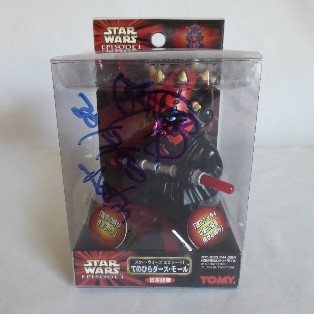 1999 TOMY JAPAN TENOHIRA PALM SERIES STAR WARS 4” DARTH MAUL SIGNED RAY PARK NEW